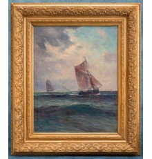 «Парусники». Бельгия, начало ХХ века. Автор - Romain Steppe (1859-1927)