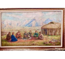 Картина "Абай среди аксакалов" А. Кастеева