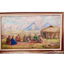Картина "Абай среди аксакалов" А. Кастеева